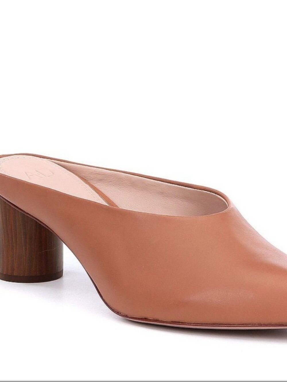 AD & Daughters Luton Tan Leather Dress High Vamp Mules Cone Heel size 6.5